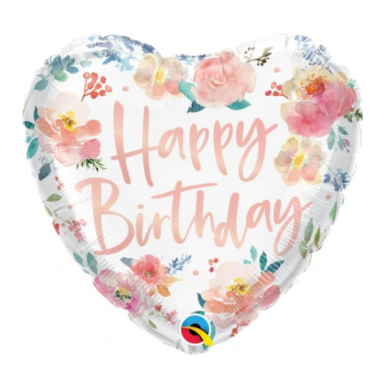 Watercolour Roses Birthday Balloon