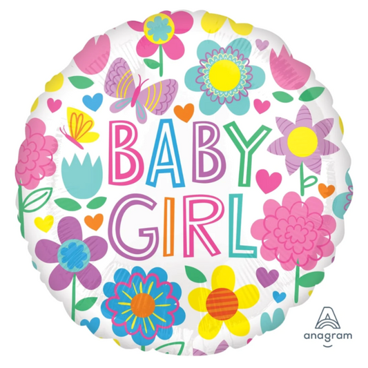 Baby Girl Floral Butterfly Balloon