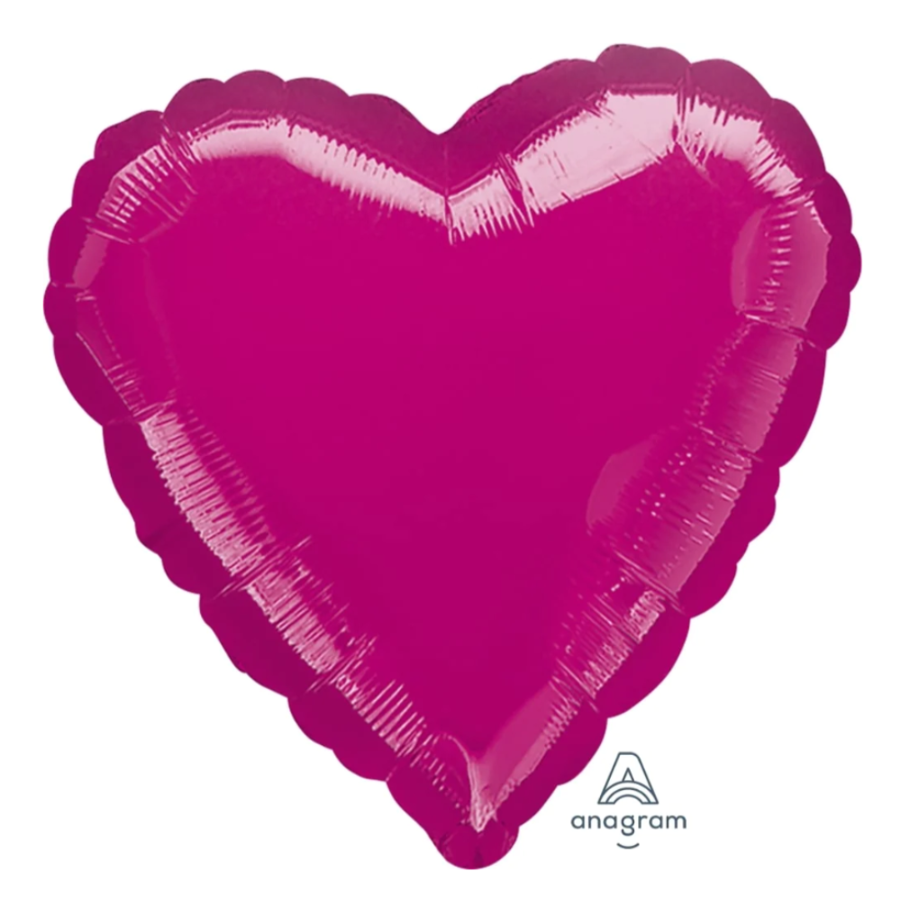 Metallic Fuchsia Heart Balloon