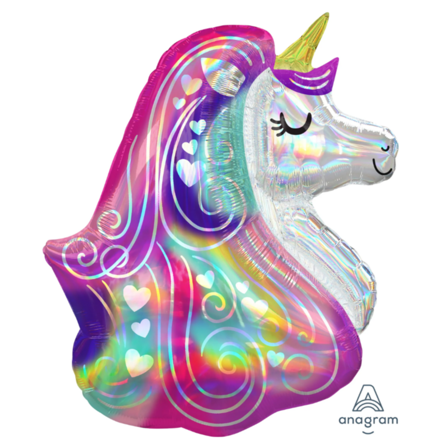 Iridescent Heart Unicorn Balloon