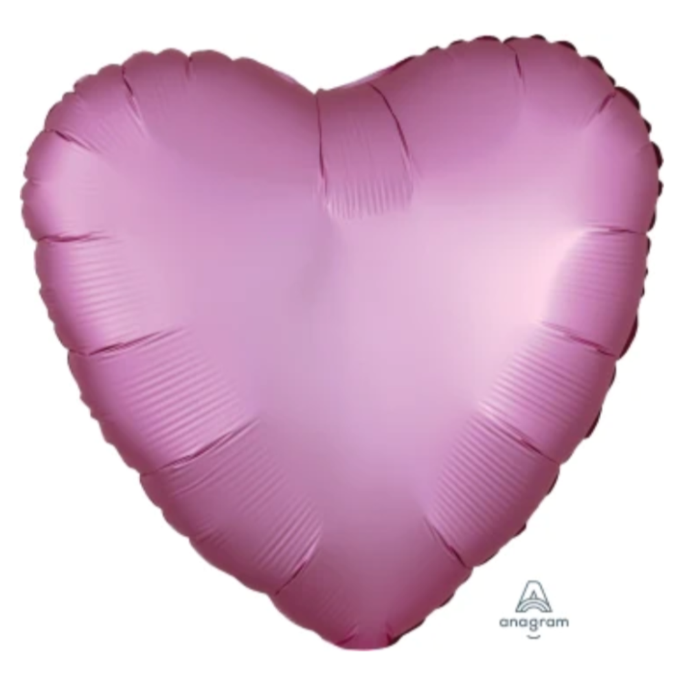 Satin Flamingo Pink Heart Balloon