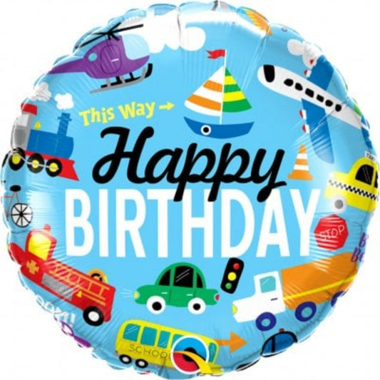 Transportation Birthday Balloon