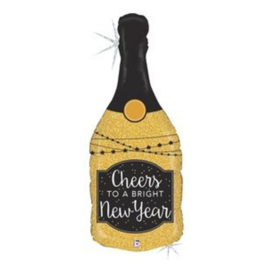 Glittering New Year Bottle Balloon