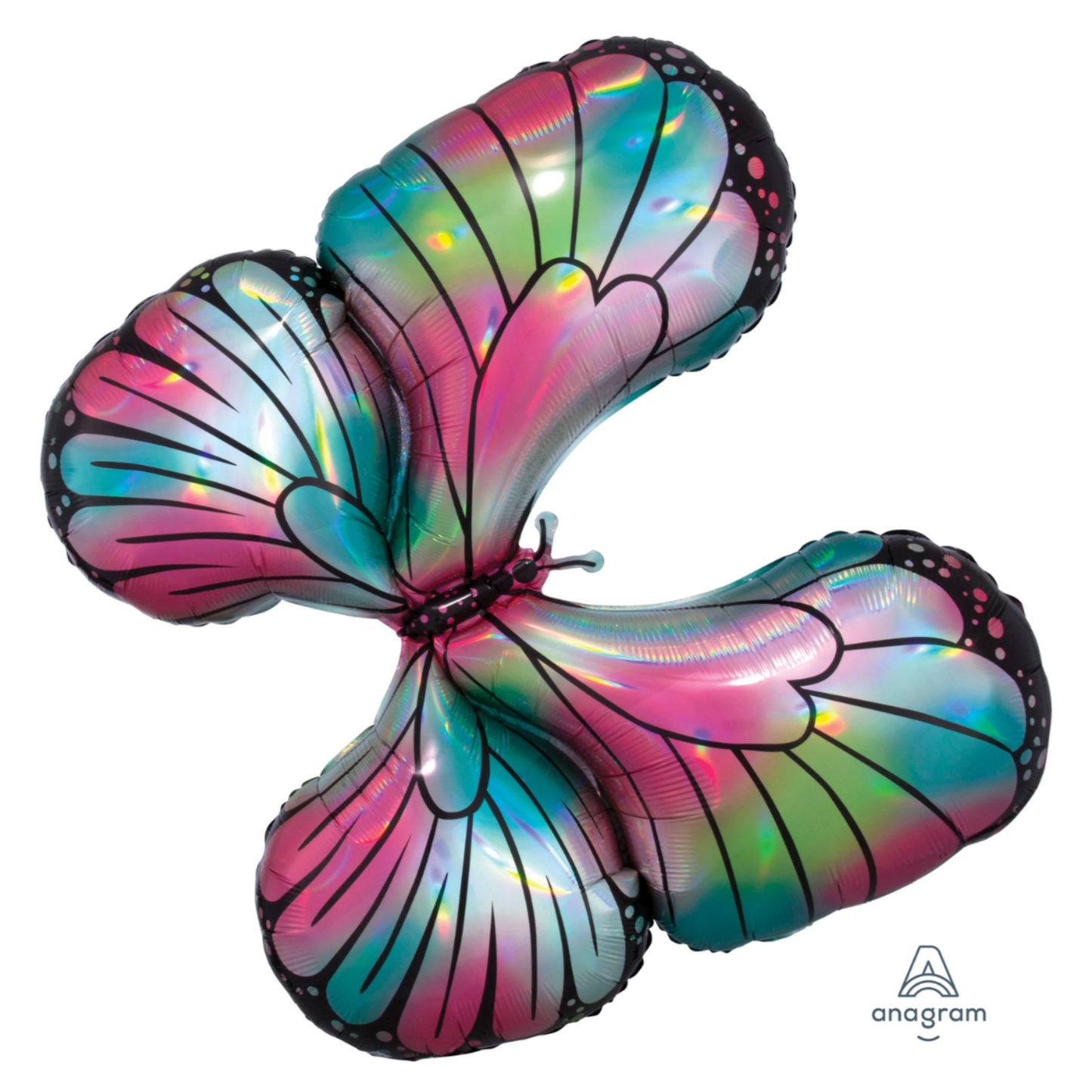 Iridescent Teal & Pink Butterfly Balloon