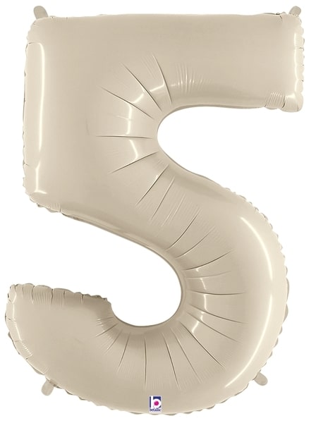 40" White Sand Number Balloons
