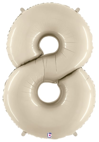 40" White Sand Number Balloons