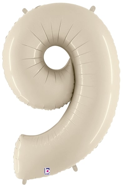 40" White Sand Number Balloons