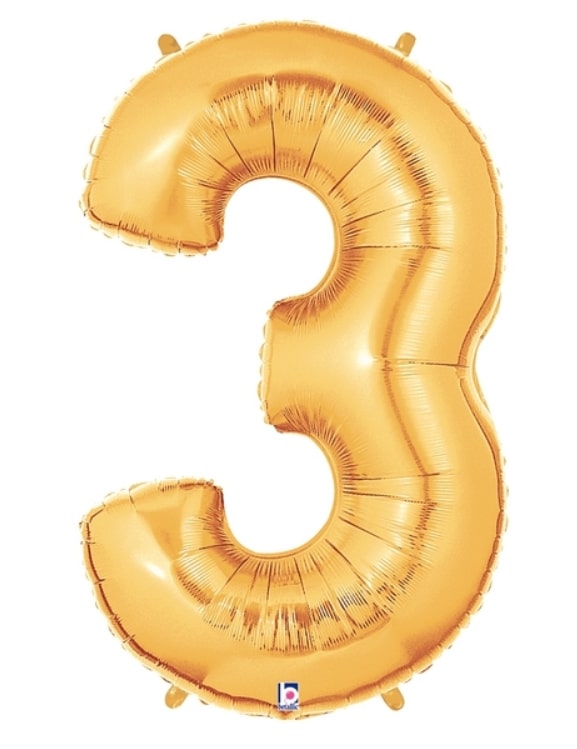40" Gold Number Balloons