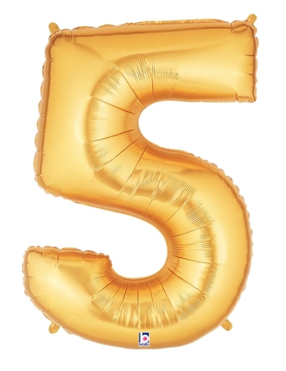 40" Gold Number Balloons