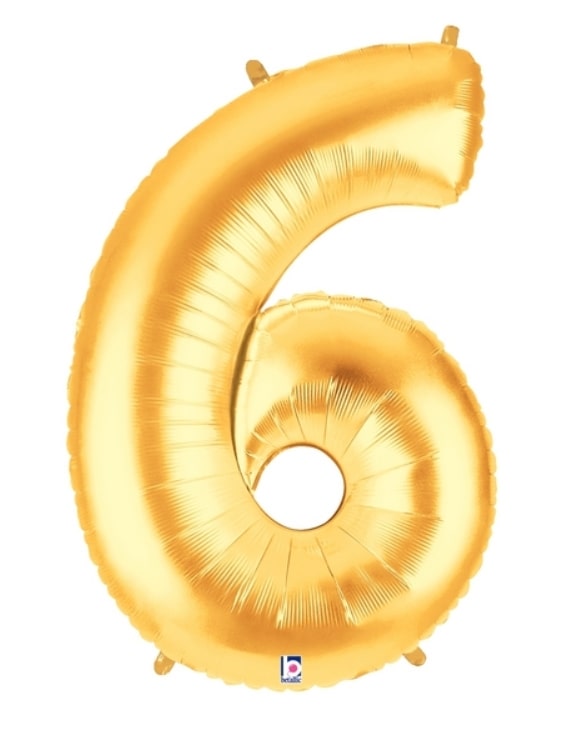 40" Gold Number Balloons