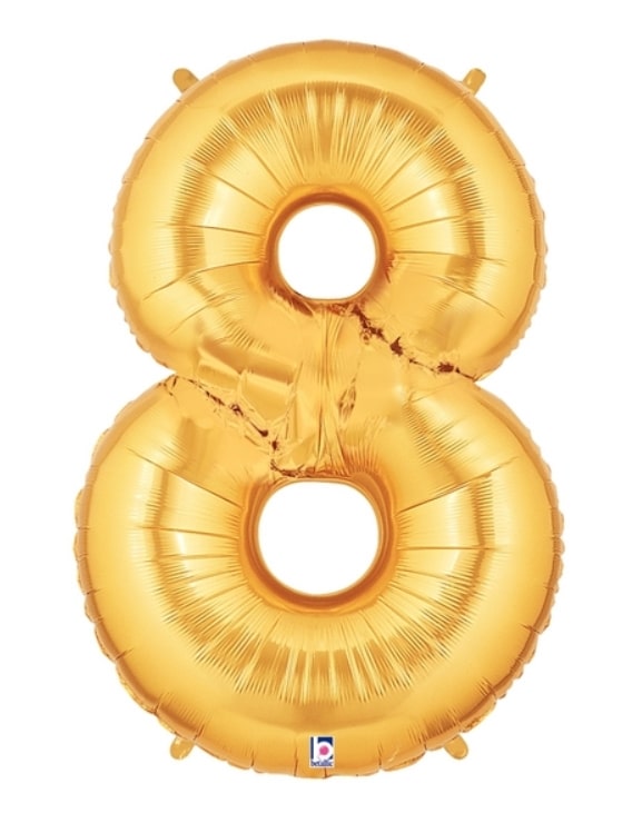40" Gold Number Balloons