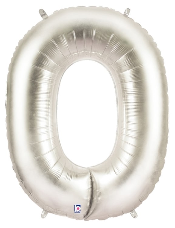 40" Silver Number Balloons