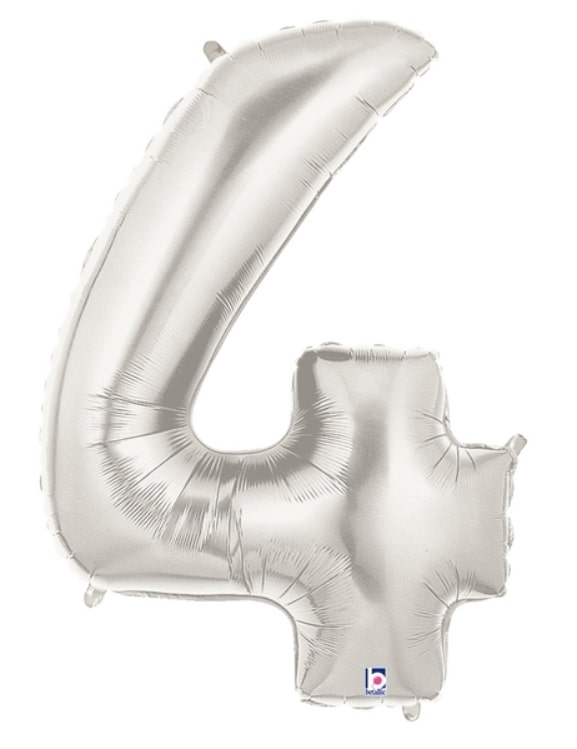 40" Silver Number Balloons