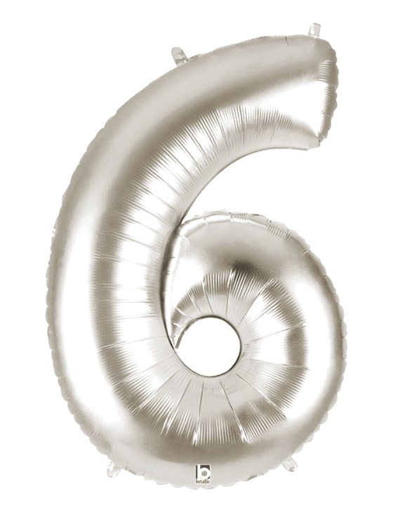 40" Silver Number Balloons