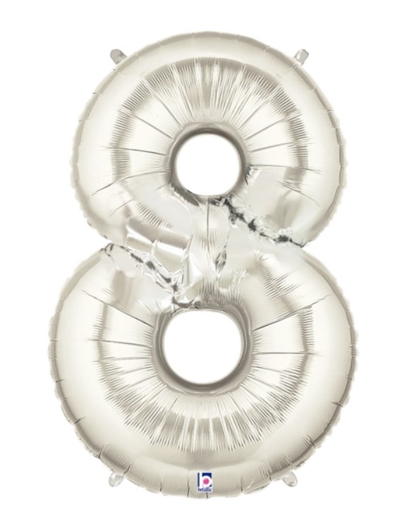 40" Silver Number Balloons
