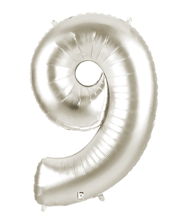 40" Silver Number Balloons