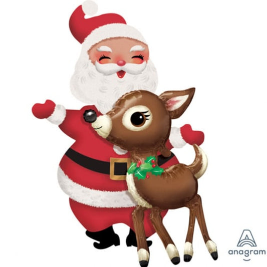 Santa & Reindeer Air Walkers Balloon