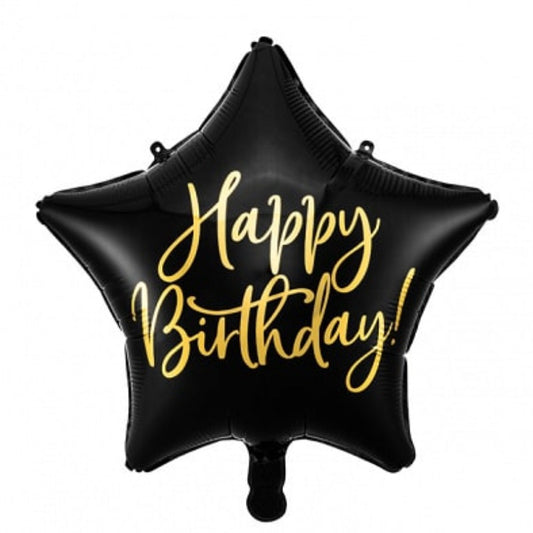Black Star Happy Birthday Balloon