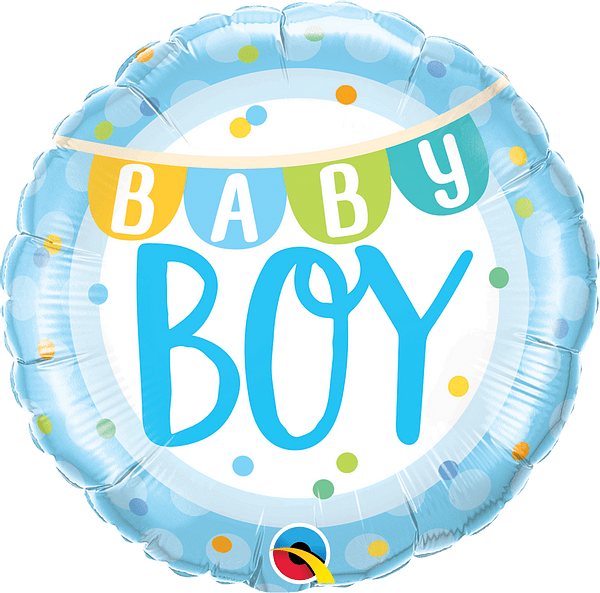 Baby Boy Banner & Dots Balloon