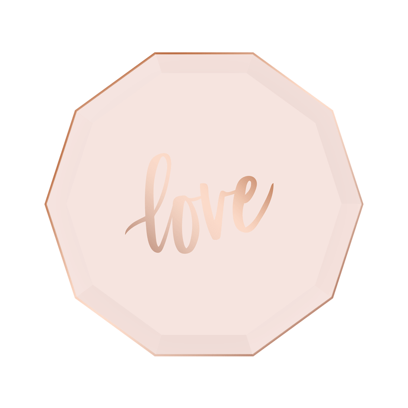 Blush Love Paper Plates