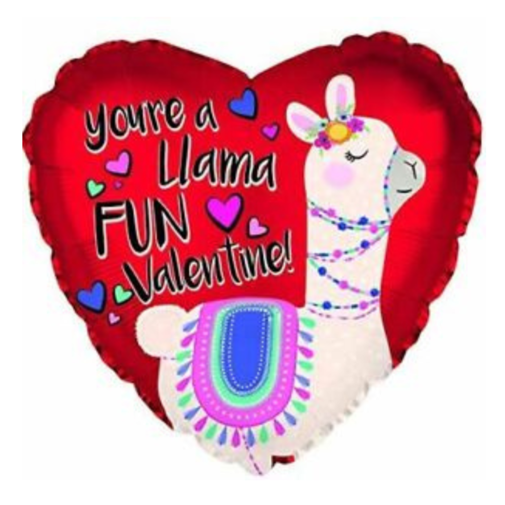 Llama Valentine Balloon