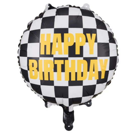 Birthday Checkered Flag Balloon