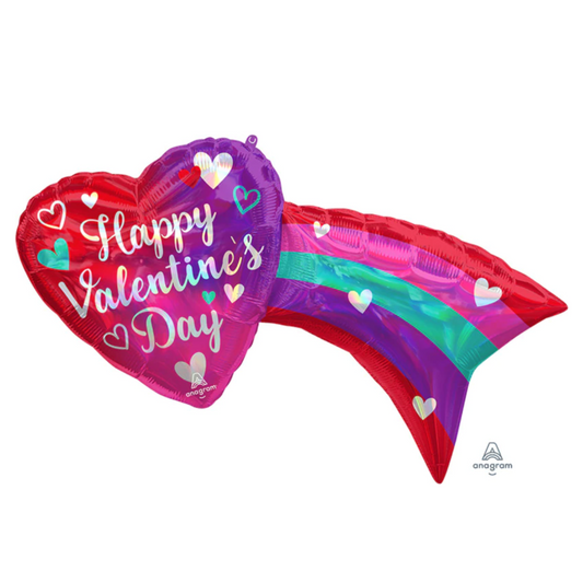 Iridescent Rainbow Valentine's Heart Balloon