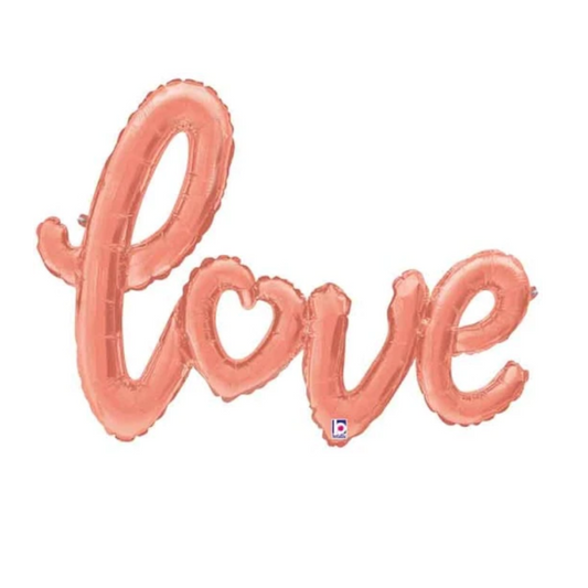 Rose Gold Love Script Air-filled Balloon