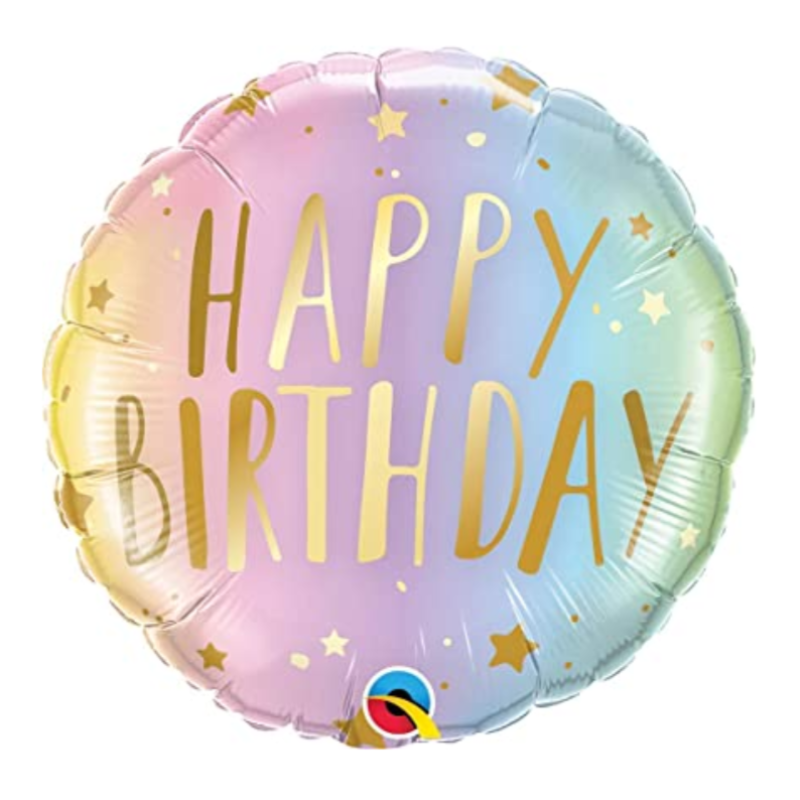 Birthday Pastel Ombre & Stars Balloon