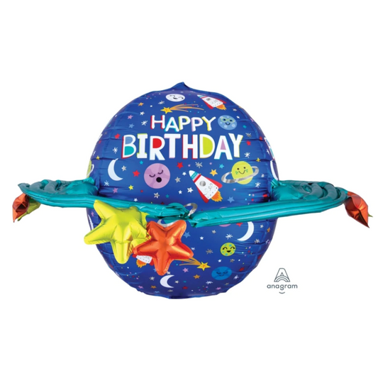 Happy Birthday Colorful Galaxy Balloon