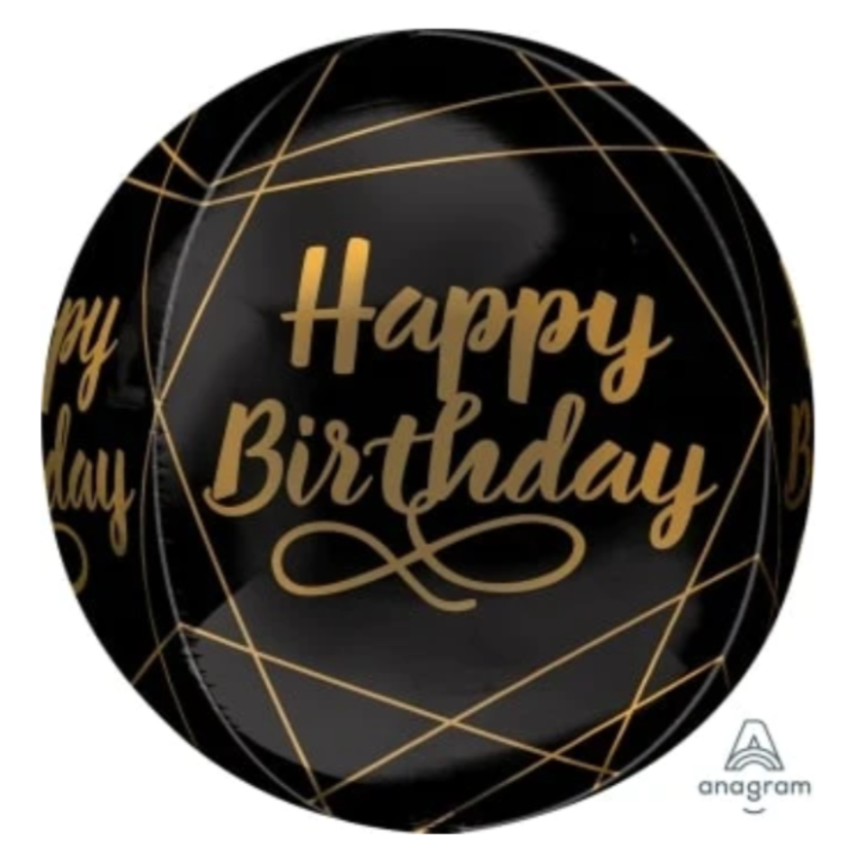Elegant Happy Birthday Orbz Balloon