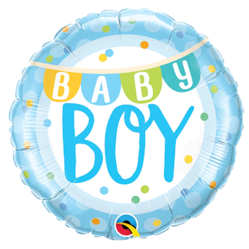Baby Boy Banner & Dots Balloon