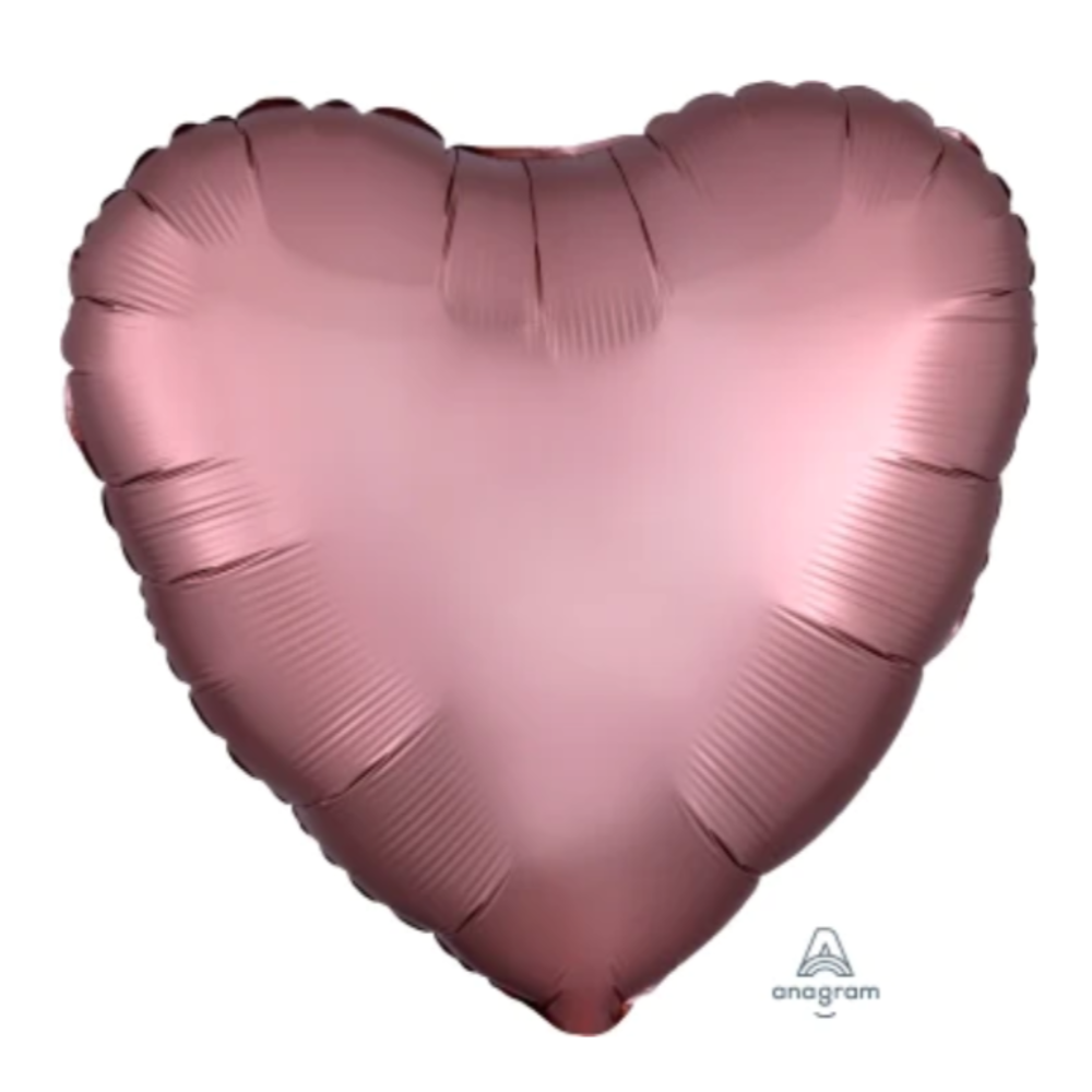 Satin Rose Copper Heart Balloon