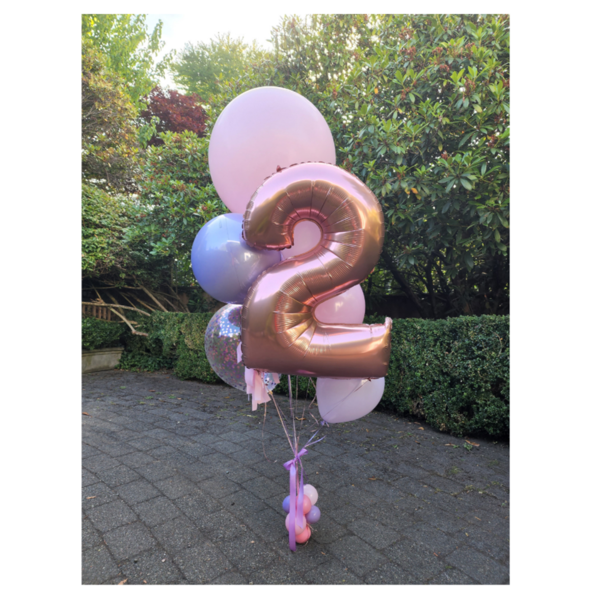 Large Number Foil + 9 x Latex Balloon Bouquet - Oh My Balloon Bar