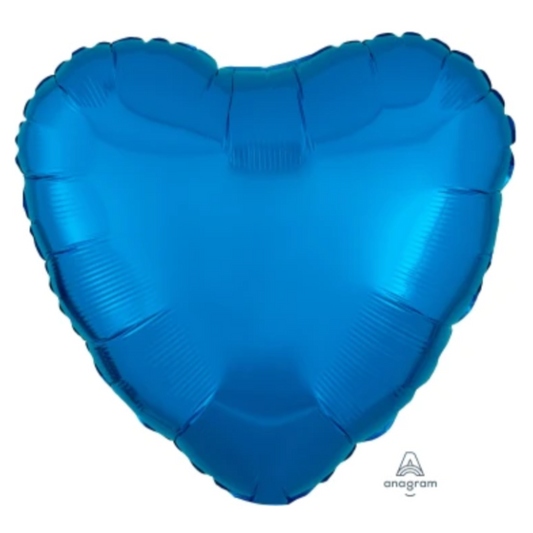 Metallic Blue Heart Balloon