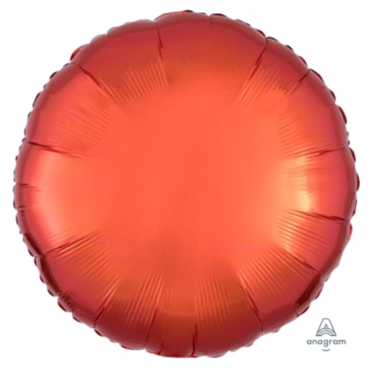 Metallic Orange Round Foil Balloon