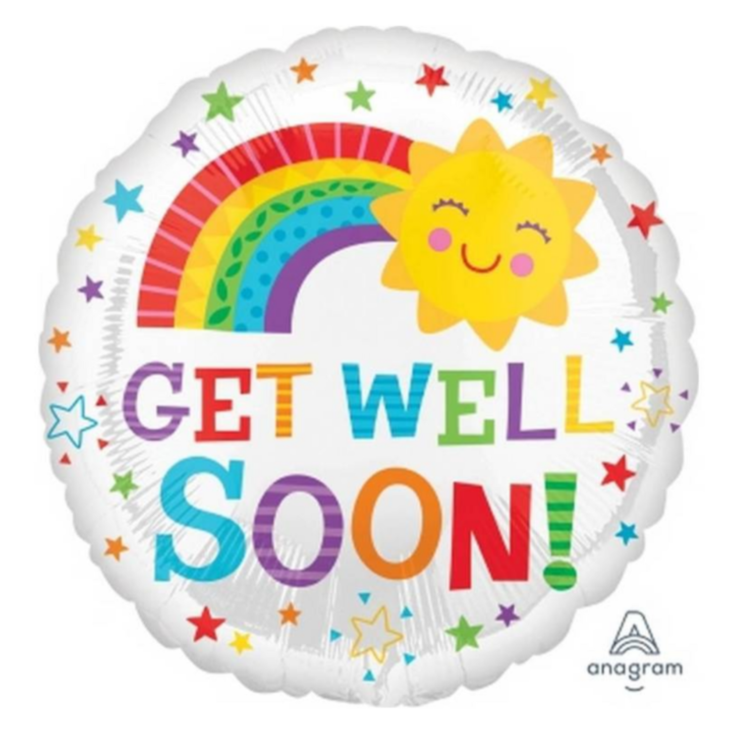 Get Well Soon Rainbow Balloon