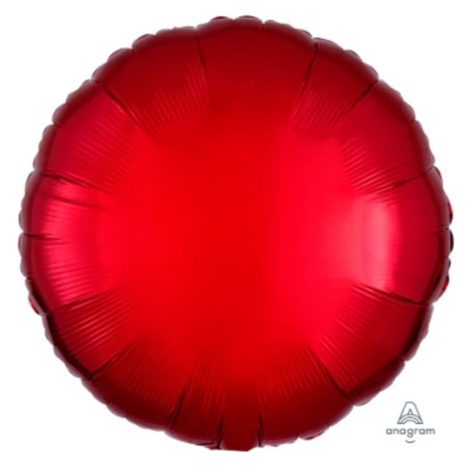 Metallic Red Round Foil Balloon