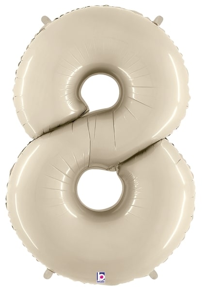 40" White Sand Number Balloons