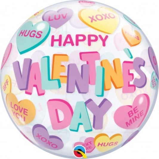 Valentine's Candy Hearts Bubble Balloon