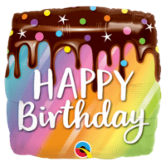 Colourful Cake Happy Birthday Foil Balloon