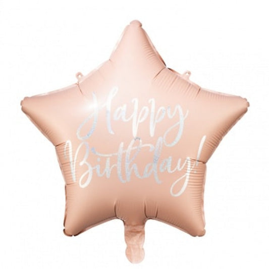 Pink Star Happy Birthday Balloon