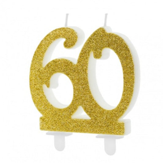 60 Gold Birthday Candle