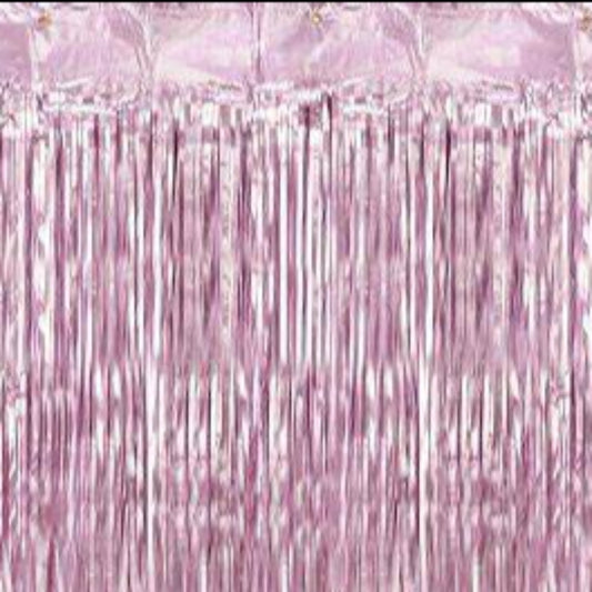 Satin Pink Metallic Curtain