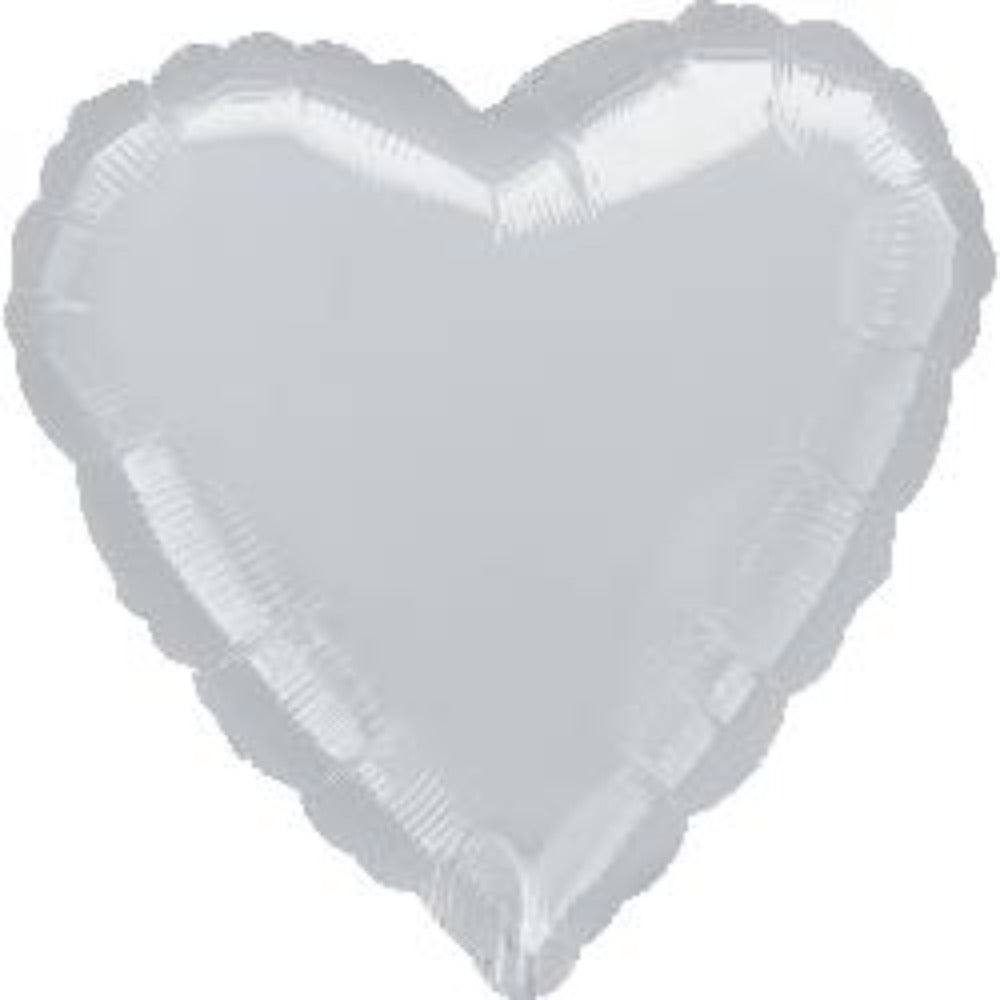 Silver Heart Balloon