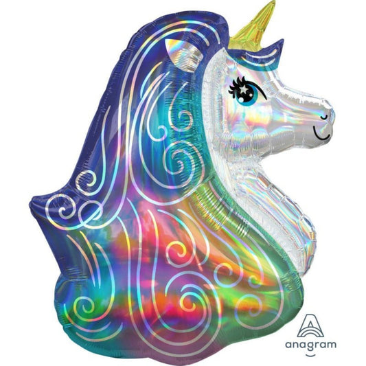 Holographic Iridescent Rainbow Unicorn Balloon